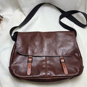 Fossil Brown Leather Men's Messenger Bag